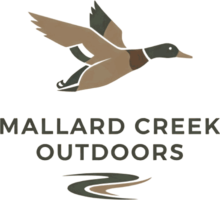 Mallard Creek Outdoors logo: a flying mallard above the words Mallard Creek Outdoors and a creek swoosh